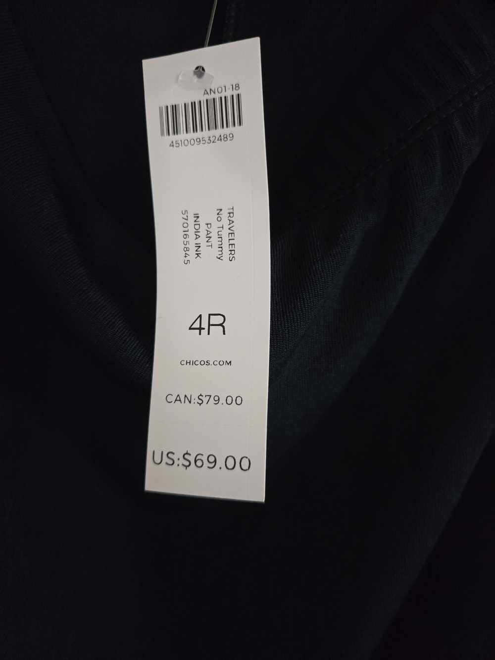 Deep Navy Blue Wide-Leg Pull-On Pants - Classic Comfort - Picture 2 of 3